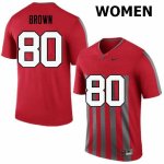 Women's Ohio State Buckeyes #80 Noah Brown Throwback Nike NCAA College Football Jersey Official HFJ1744IV